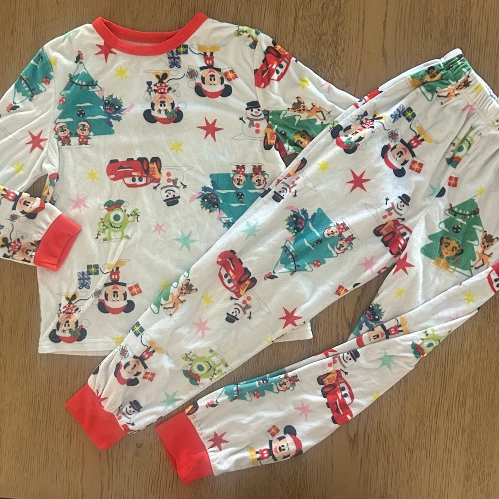 Disney Pixar Christmas Holiday Kids Pajamas Cars Lion King Monsters Inc Size 8
